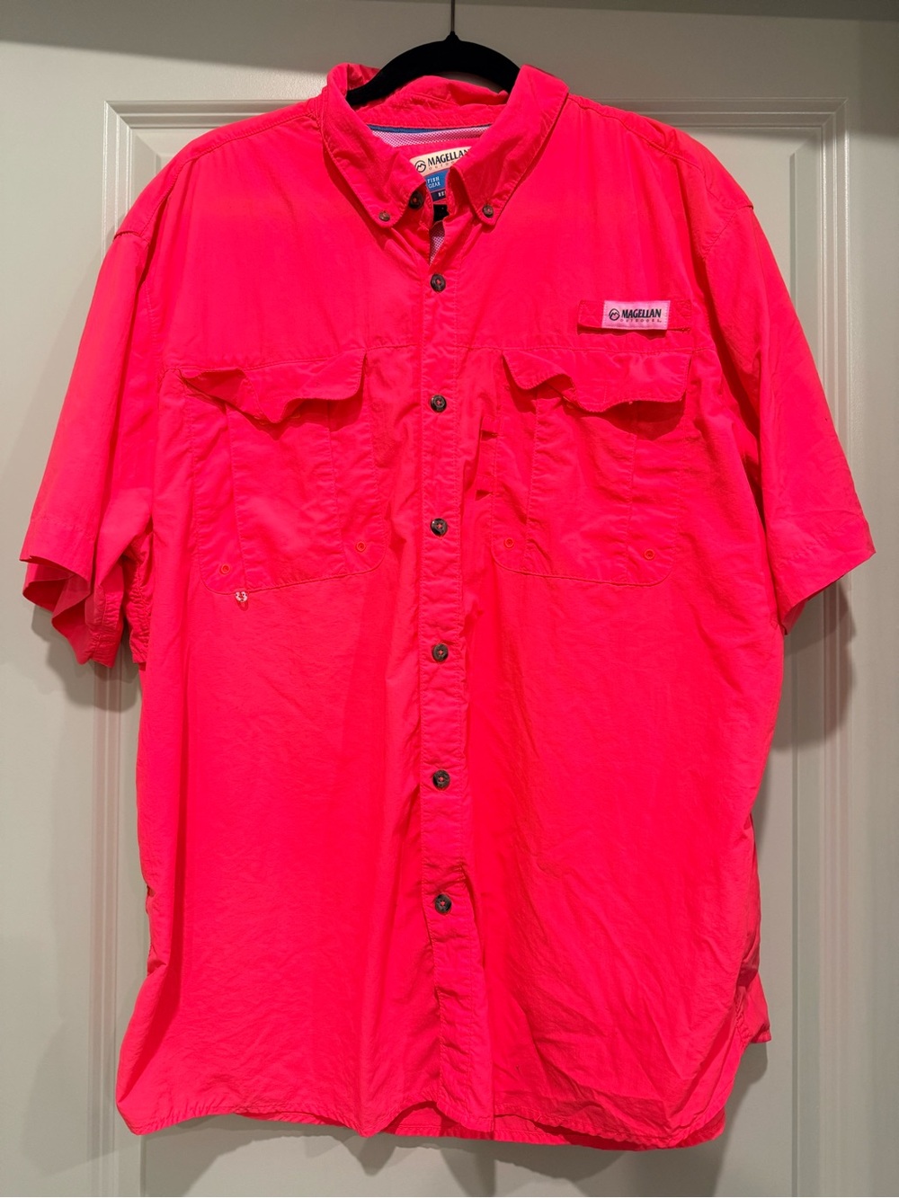 Magellan Outdoors Women’s Button-Down Short Sleeve Shirt - Neon Pink